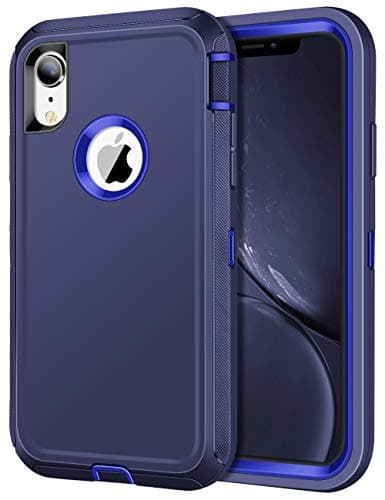 JAKPAK Case for iPhone XR Case Heavy Duty Shockproof Protective iPhone XR Case Scratch-Resistant Protective Shell with Hard PC Bumper+Soft TPU Back Cover for Apple iPhone XR 6.1",Deep Blue