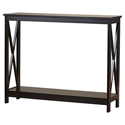 Washington Console Table - Featuring a Bottom Shelf That Provides Plenty of Space to Display Collectibles - Rich Glossy Black Finish (Black)