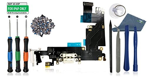 iPhone 6 Plus Replacement Internal Charging Charge Port Flex Cable "Do-It-Yourself" Repair Kit - DIYMOBILITY (White (w/Expert Kit))