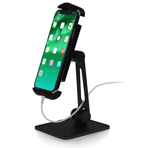 Phone Stand Tablet Stand Cell Phone Holder Adjustable Folding 360 Swivel Compatible with iPhone iPad Mini Air Pro Samsung Microsoft Surface, Portable Mount for Office Desk Kitchen Table, Soundance