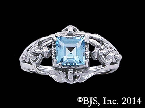 Denna's Ring by Patrick Rothfuss Kingkiller Chronicle Blue Topaz Ring in Sterling Silver