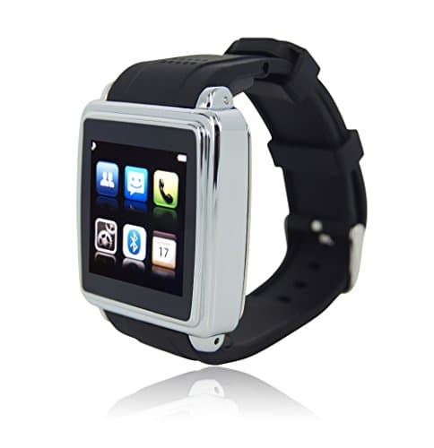 Flylinktech Bluetooth Smart Watch Phone Touch Screen Smartwatch with FM Radio for Android Phones Samsung Galaxy HTC One Sony (MQ588 -Black)