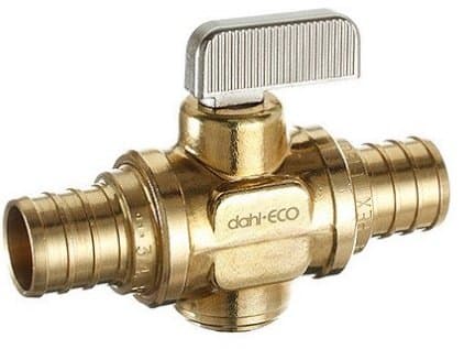 3/4" PEX Crimp x 3/4" PEX Crimp In-Line Straight Ball Valve, Lead Free (Rough Brass) {521-PX5-PX5}
