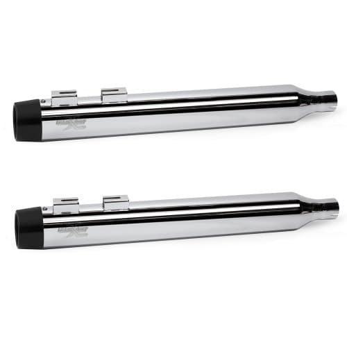 RC Components Chrome Blitz Black 4.0" Slip on Mufflers 2017 and Newer Harley-Davidson Touring Models - RCX117C-04B