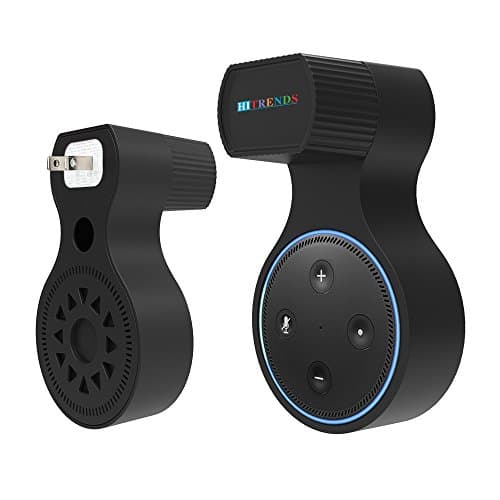 Outlet Wall Mount Holder Stand Hanger for Echo Dot 2nd Generation - A Space Saving Solution for Your Smart Home Speakers - No Messy Wires or Screws (Black)