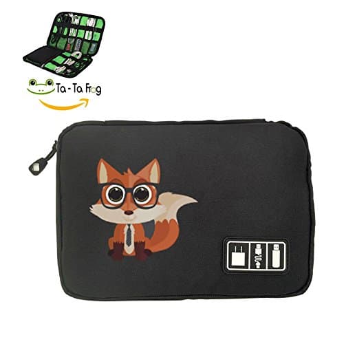 Fox with Glasses Portable Electronics Accessories Bag Organizer Case Bag Portable Case For USB Phone