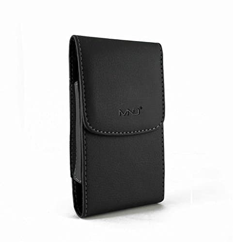 Sharp Aquos S2 Pouch, Vertical Leather Case Belt Clip Pouch Holster Sleeve for Sharp Aquos S2 (Fits w/ Otterbox Symmetry/ Commuter / Lifeproof Case On) - Black