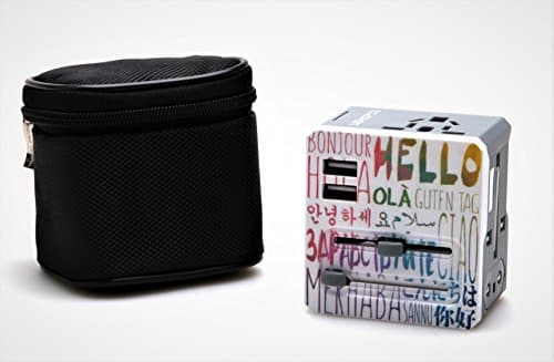 USHOPIA - All in one Portable Multi Universal Power Adapter Wall Charger Socket Worldwide International Travel Plug Converter - Works Over 150 Countries Including US, UK, EU, AU