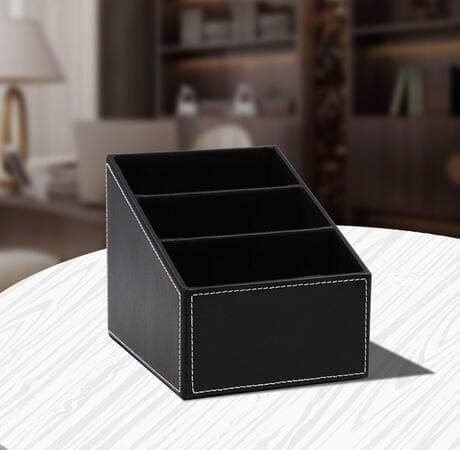 PU Leather Remote control/controller TV Guide/mail/CD organizer/holder (Black,SZRUY-01)