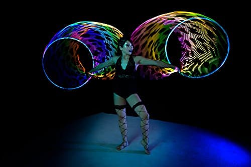 SpinFX Customizable 33" Phoenix LED Smart Hoop - Rechargeable - Bluetooth Control
