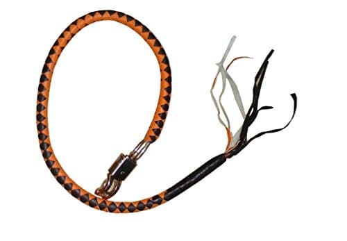 36" Orange And Black Leather Get Back Whip