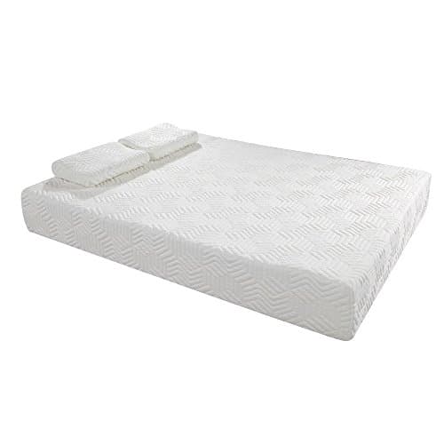 Three Layers Cool Medium Memory Cotton Mattress with 2 Pillows White Queen (12"(3+2+7))