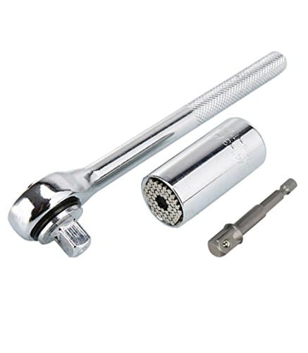 Universal Socket with Wrench, Lovingvs 7-19mm Multi-function Hand Tools Universal Repair Tools Metric Wrench for Power Drill Adapter Professional Socket.