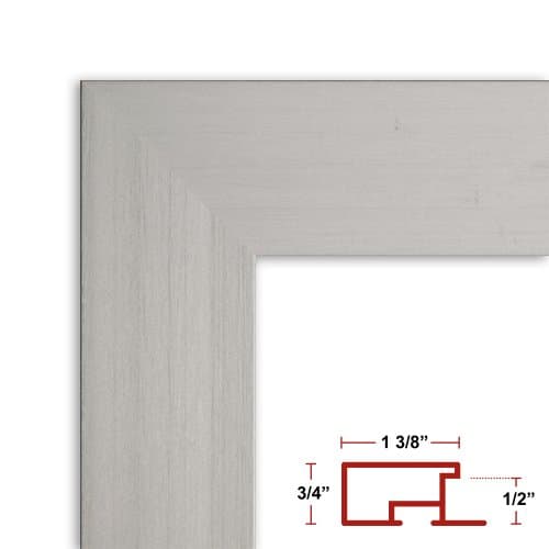 27 x 49 Satin Silver Poster Frame - Profile: #99 Custom Size Picture Frame