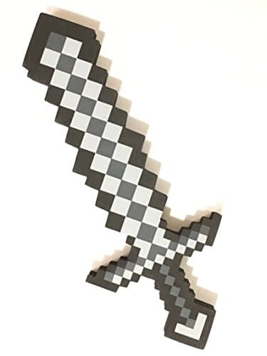 8 Bit Pixel Foam Sword - 10 inch (Grey)