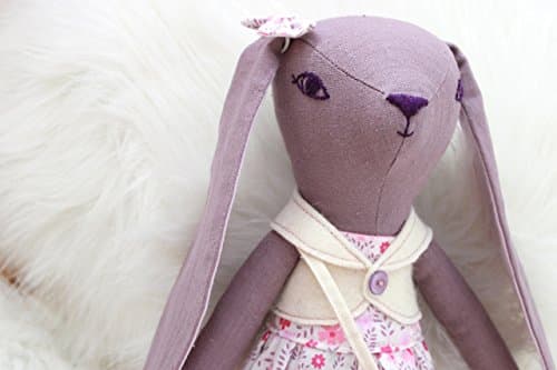 Purple linen heirloom bunny doll