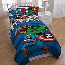 Marvel Comics "Good Guys" Reversible Comforter and Sheet set TWN