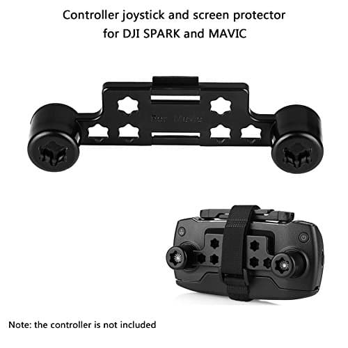 Joint Vcitory Upgraded Transmitter Clip Remote Controller Joystick Screen Guard Protector Thumb Rocker Stick Holder Bracket with Strap for DJI Spark and Mavic Pro (Black)