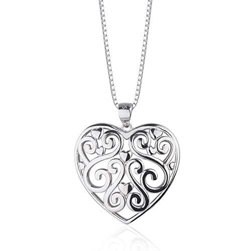 Sterling Silver Celtic Heart with 18" Box Chain