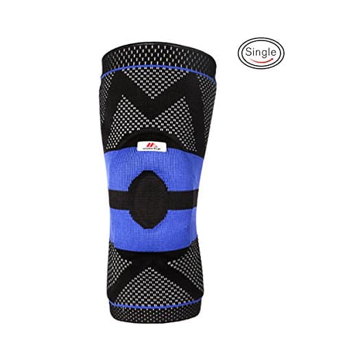 Knee Sleeve MARKTOP Compression Knee Support Brace for Running Biking Basketball for Arthritis Relief/ Joint Pain/ Injury Recovery- Single M5111 (M)