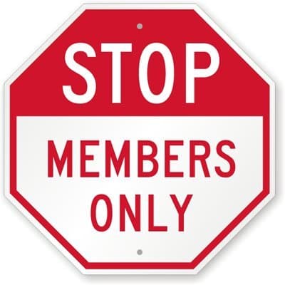STOP: Members Only Sign, 18" x 18"