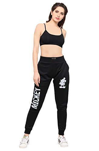 Women's Black Mickey Trackpant