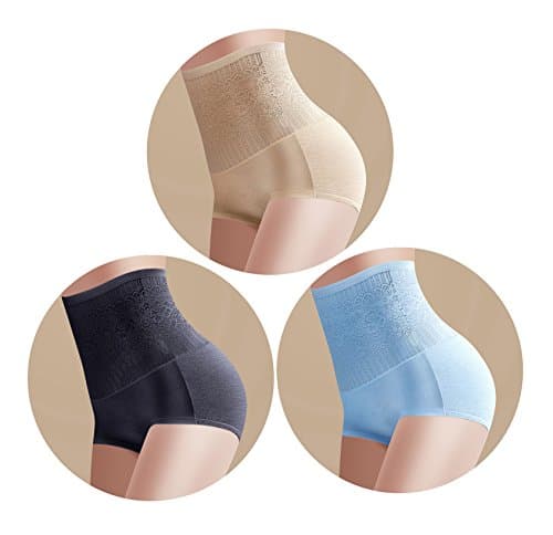 respeedime 3-Pack Postpartum Briefs High Waisted Solid Color Underwear for Women