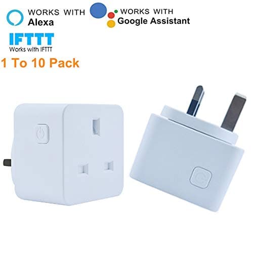 Smart Plug Socket Compatible with Alexa Echo Google Home and IFTTT WiFi Smart Plugs with Energy Monitoring Wireless Smart Socket Mini Outlet Remote Control and Timer Plug Switch No Hub Required