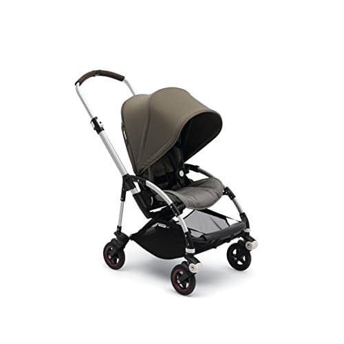 Bugaboo Bee5 Complete Stroller with Aluminum Frame with Grey Melange Seat and Olive Green Sun Canopy