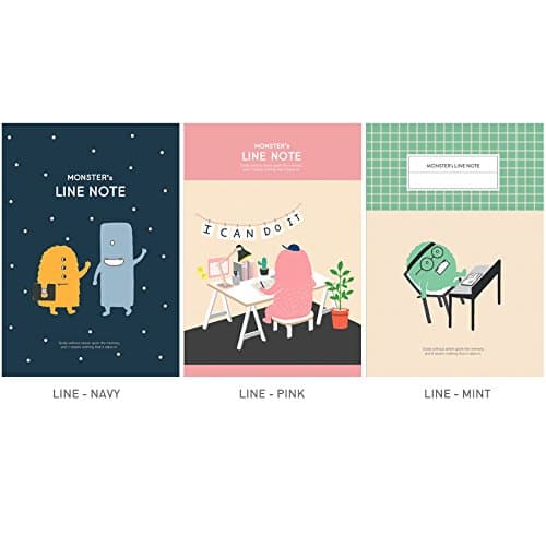 INDIGO Monster's Notebook (Line Notebook : 3 Pack)