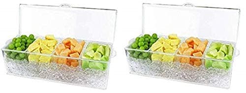 Estilo 4 Section Condiment on Ice, Clear (2-(Pack))