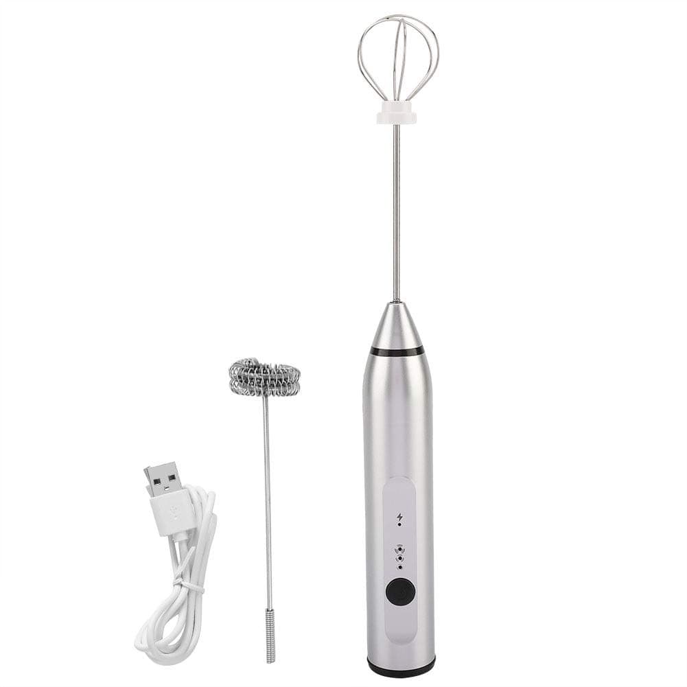 VIFERR Egg Beater, 2 in 1 Function 100% Household Handheld Egg-Beater Egg Breaker Milk Frother Foamer Food Mixer Silver