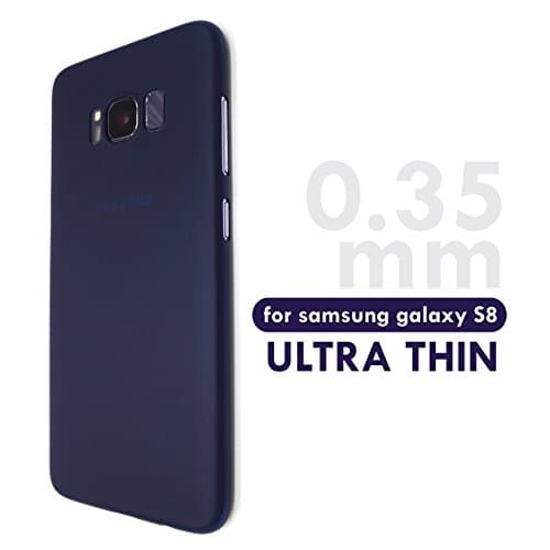 0.35mm Ultra-thin Plastic Protective Case Back Cover for Samsung Galaxy S8 [Slim Fit] [Semi-transparent] [Frosted Surface] [Blue]