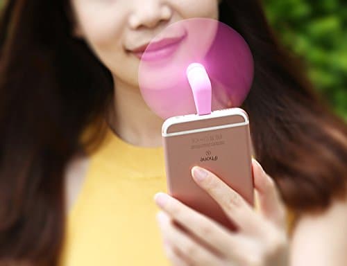 Mini iPhone Fan Portable USB 8 Pin Fan for iphone, iPads, or Computers / Portable Mobile Dock Fan Lightning - Blue ,white ,rose Red, orange (ROSE RED)