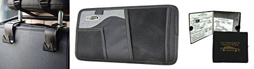 Car Organizer Visor, Auto Registration, Headrest Hooks Bundle