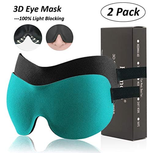 3D Sleep Mask (2 Pack) by Homello - Innovative Domed Shape Design - Contoured Eye Mask for Sleeping for Men Women - Create Total Darkness and No Pressure On Your Eyes