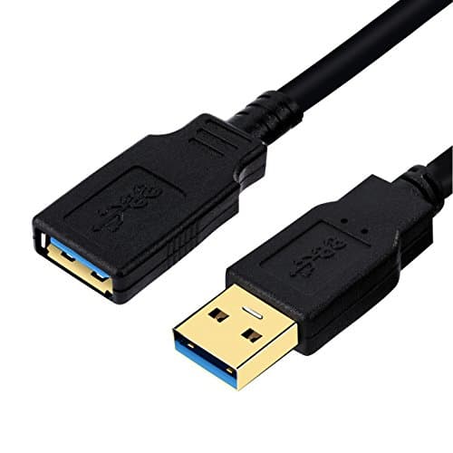 USB 3.0 Extension Cable 15 ft,USB 3 High Speed Cable A Male to A Female Cord Type for Playstation, Xbox, USB Flash Drive, Card Reader, Printer, Scanner,Hard Drive,Keyboard Wait.(Black) (15FT(5M))