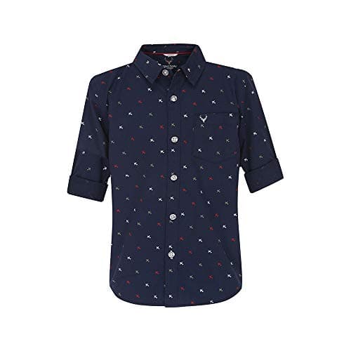 Boys Printed Casual Shirt_ Blue
