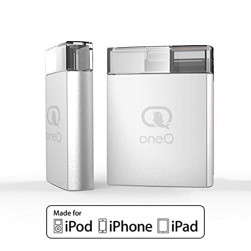 OneQ iPhone Flash Drive, OneQ iOS Flash Drive External Storage Memory Expansion Stick with Lightning Connector for iPhone iPad - 16G Sliver [Apple MFI Certified]