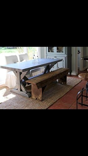 HandmadeZinc top farm trestle table