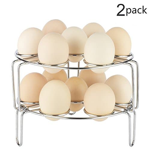 Stackable Egg Steamer Rack Trivet, Awekris Steam Rack for Instant Pot - Fits Instant Pot 5,6,8 qt Pressure Cooker Accessories - Stainless Steel Multipurpose Rack (Pack 2)