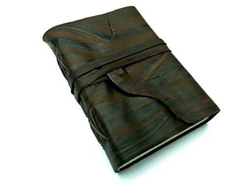 Leather Journal Writing Notebook, Antique Handmade Leather Bound Daily Notepad, Unlined Paper 7 x 5 Inches, Perfect Gift Travel Diary &amp; Notebooks