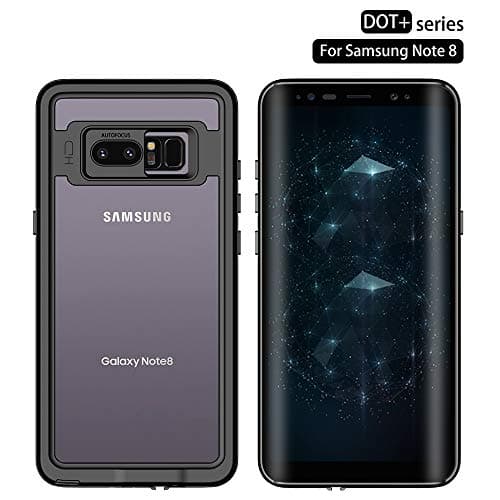 Wildtek DOTPlus Series Samsung Note 8 Waterproof Case | Underwater Snowproof Dirtproof Shockproof with Touch ID | Fully Sealed Cover Waterproof Phone Case | 4.7 Inch Black