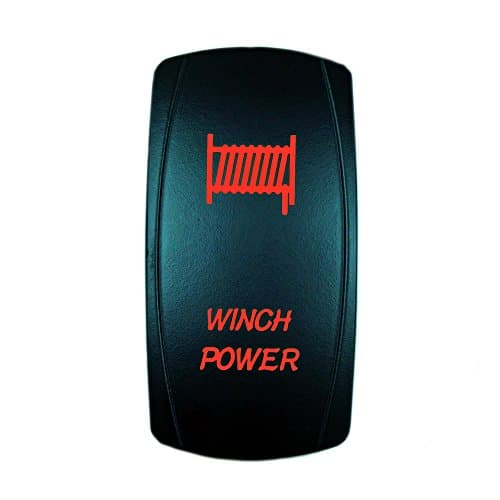 Universal Laser Rocker Switch Backlit LED WINCH POWER for Car Truck Boat ATV UTV 12V Bright Light Powersports (Red)