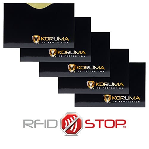 RFID Blocking PAYPASS Credit Debit Card Protector ID Theft Protection Sleeve (HBLG 5 Pack)