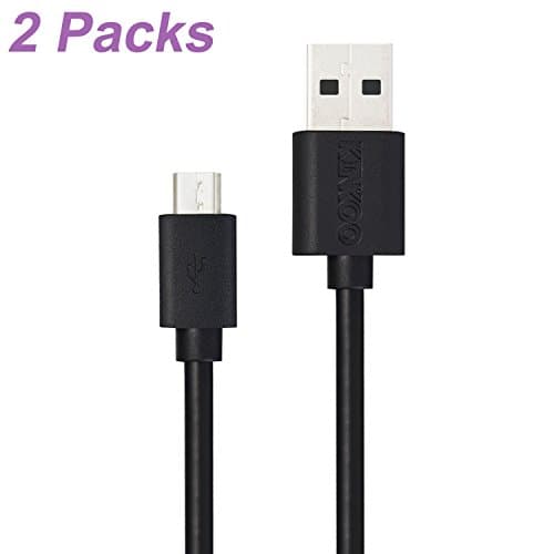Micro USB Cable, Kinkoo[2-Pack] High Speed USB 2.0 A Male to Micro B Sync and Charge Cables (Black)