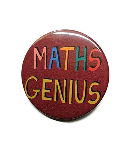 Maths genius pin badge mathematics prize award