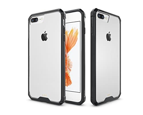 iPhone 7 Plus Case iPhone 8 Plus Case, Crystal Transparent Clear Back and Black Sleeve Design and Anti-Scratch and Shock-Proof Cover for Apple iPhone 7 Plus and Apple iPhone 8 Plus (Black)