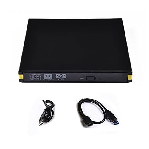 Hitechway USB 3.0 DVD Buner，High Speed DVD writer, external CD DVD driver Portable ROM with mini Disc support for Mac Pro ,desktop, laptop and notebook, PC / Computer (Yellow and Black)