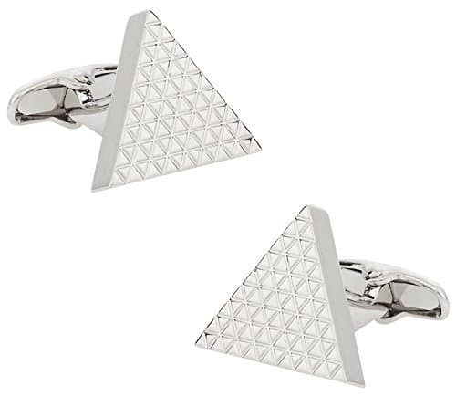 Cuff-Daddy Triangle Cufflinks in Silvertone with Presentation Box